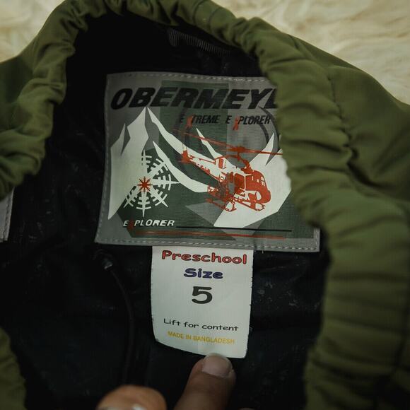 Obermeyer Size 5 Olive Army Green I Grow Pull On Drawstring Winter Snow Pants - Picture 6 of 9